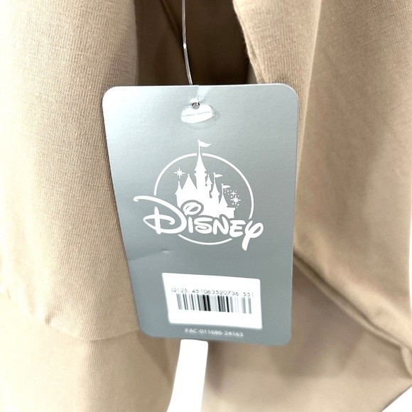 Disney Women's Mickey Mouse Icon Long Sleeve Lounge Top tee M beige cotton NWT - Picture 8 of 9